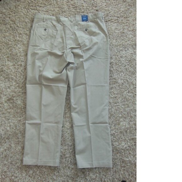 Mens Dress Pants 48x34 Croft & Barrow Khaki Classic Easy Care Stretch Flat Front - Picture 5 of 6